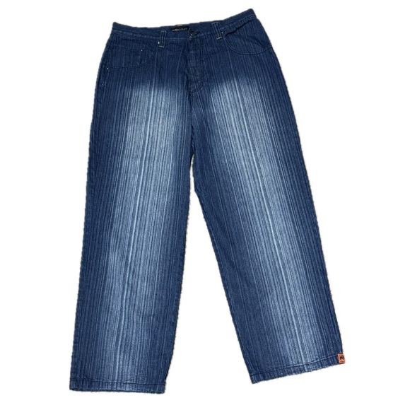 ππΉ GODBODY GB Denim Technology Urban Streetwear Skater Wide-Leg Jeans | 36x32 - Picture 2 of 7